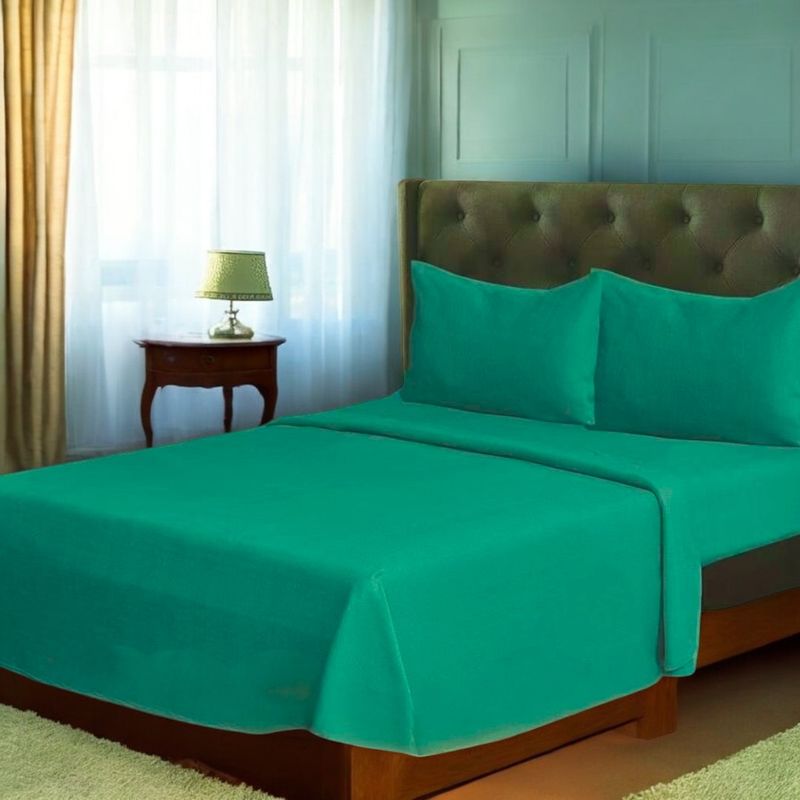 GENERICO - Set De Sabanas Termicas Polar Mas 1 Funda 1.5 Plaza Color Verde