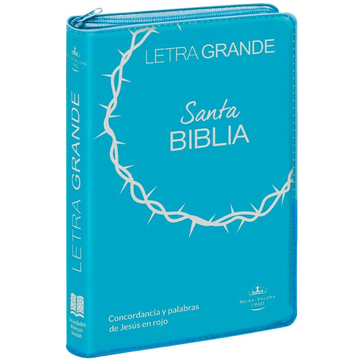 SOCIEDADES BIBLICAS UNIDAS - Biblia Reina Valera 1960 Letra Grande 12 Puntos Turquesa Indice y Cierre