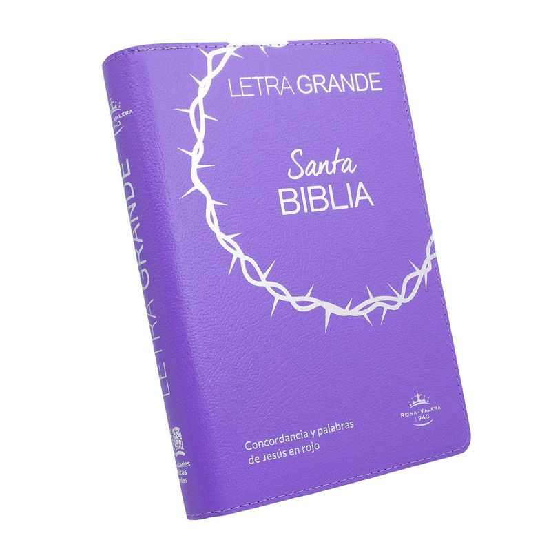 SOCIEDADES BIBLICAS UNIDAS - Biblia Reina Valera 1960 Letra Grande 12 Puntos Lila  Indice y Cierre