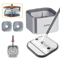 GENERICO - Trapeador Giratorio 360°+180 Bomidi Balde Escurridor 2 Mopas