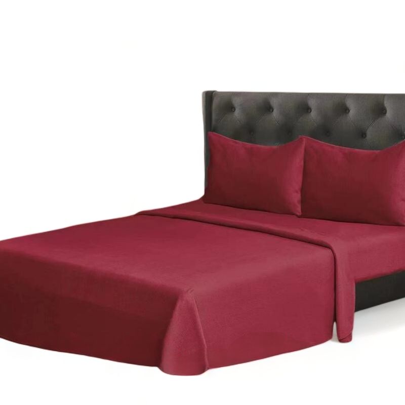 GENERICO - Set De Sabanas Termicas Polar Mas 1 Funda 1.5 Plaza Color Burdeo