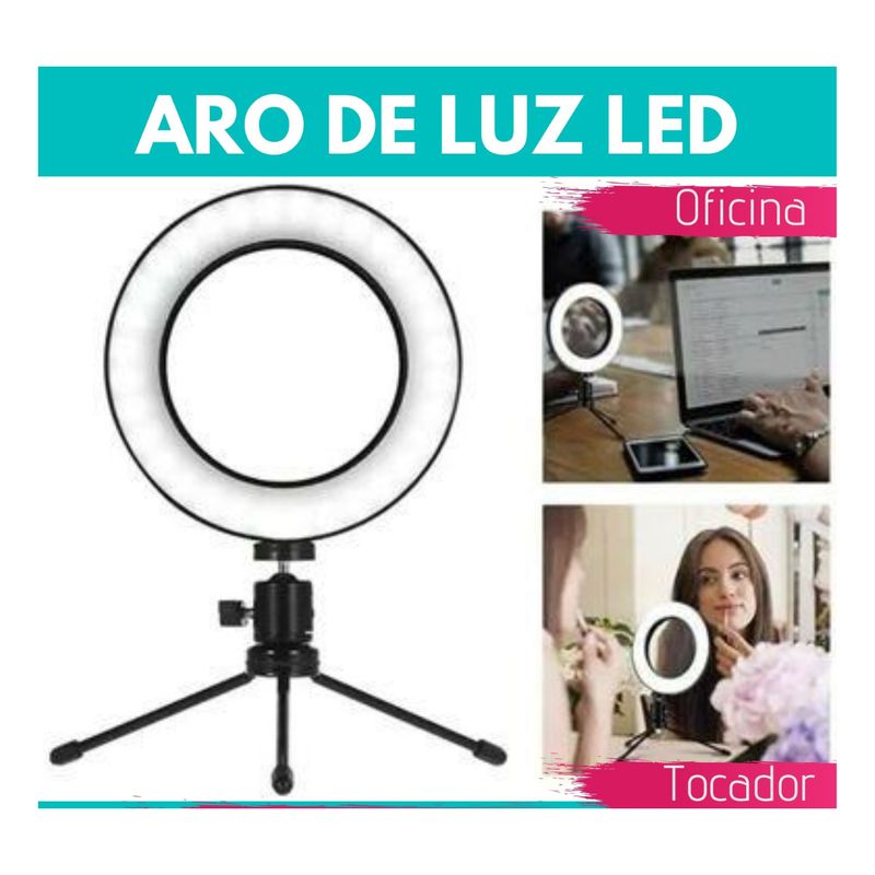 GENERICO - Aro De Luz Led 16 cm Anillo de Luz Con Trípode Ajustable