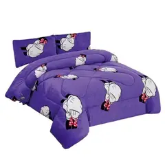GENERICO - Cobertor Plush Con Chiporro 1.5 Plaza Infantil Morado + Funda