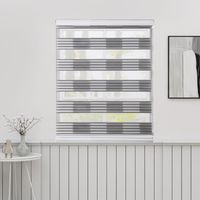 CORTINA ROLLER DUO DOBLE COLOR GRIS CON BLANCO 160X200