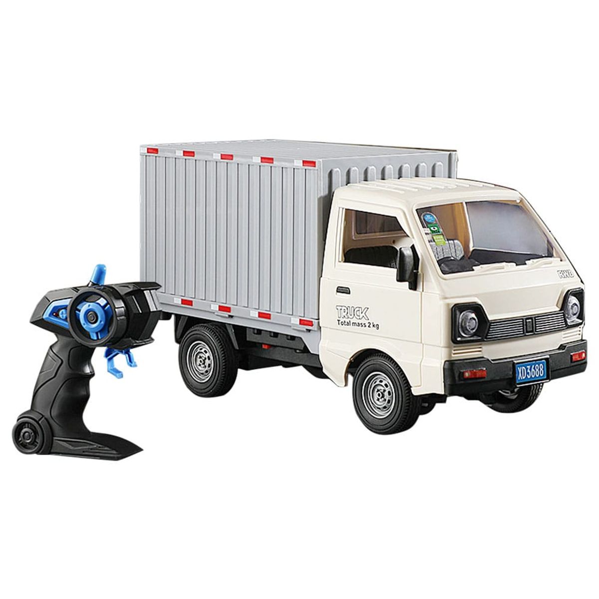 GENERICO - camion 3 /4 container, luz led y control remoto escala 1 :16