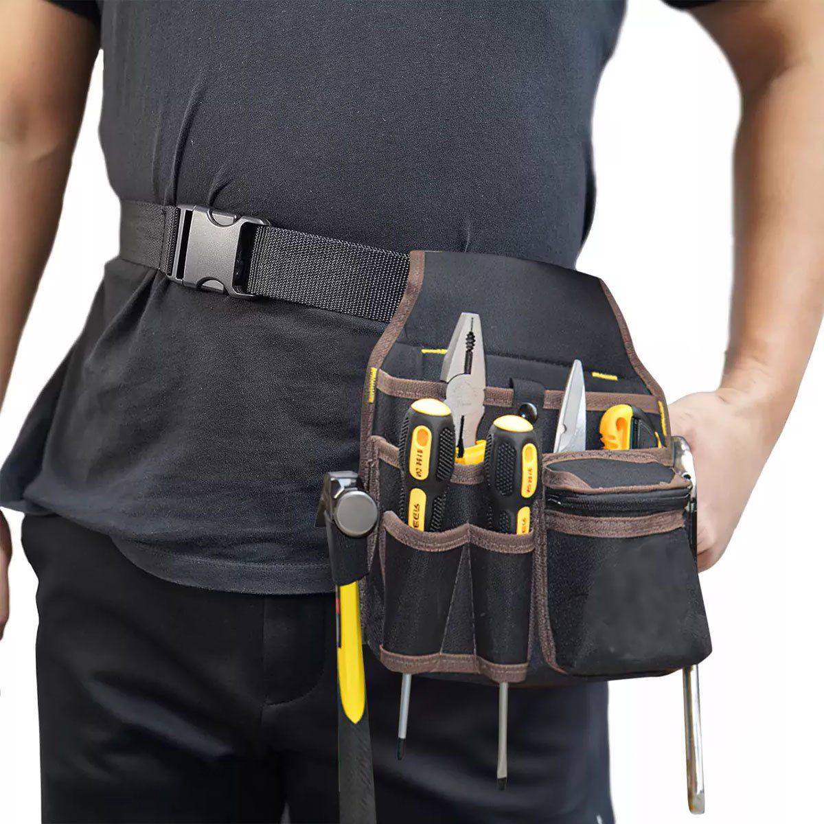 GENERICO - Cinturon Porta Herramientas 7 Bolsillos
