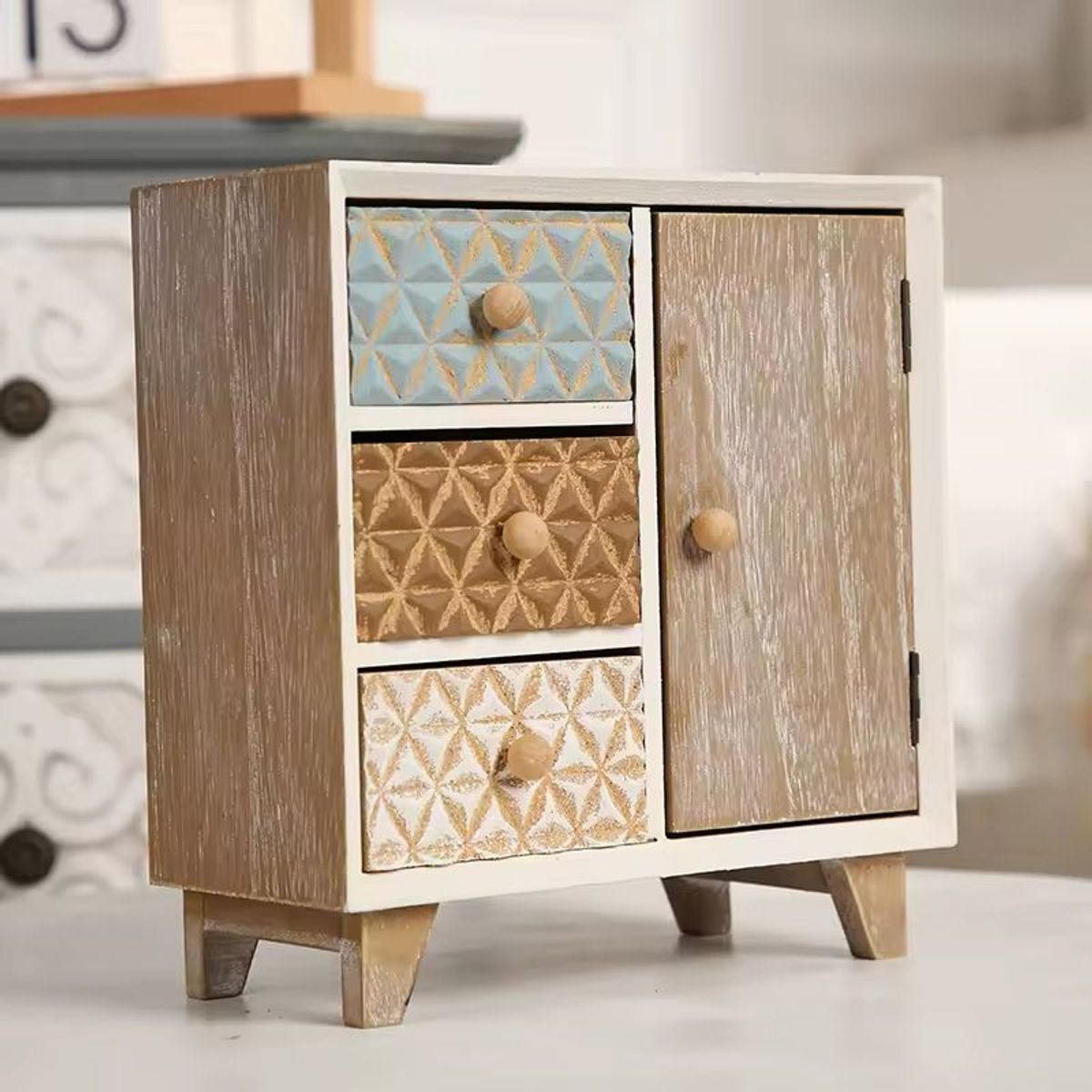 GENERICO - Organizador Madera 4 Cajones Entramado A3