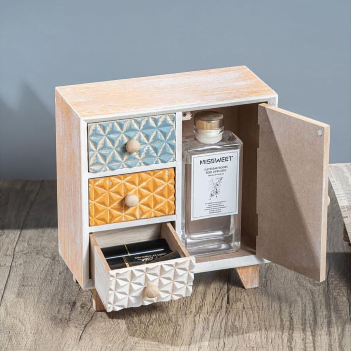 GENERICO - Organizador Madera 4 Cajones Entramado A3