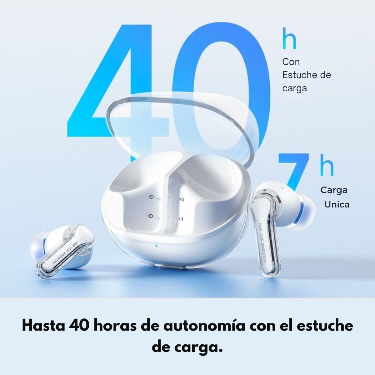 SOUNDPEATS - Audífonos Inalámbricos TWS ENC IPX4 SoundPEATS Clear Blanco