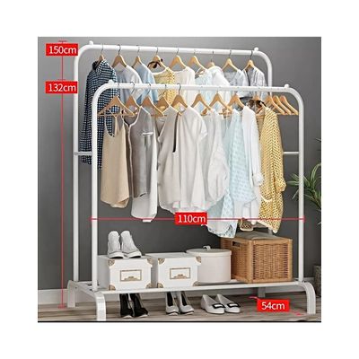 Imagen 2 del producto PERCHERO ORGANIZADOR DOBLE DE ROPA BLANCO