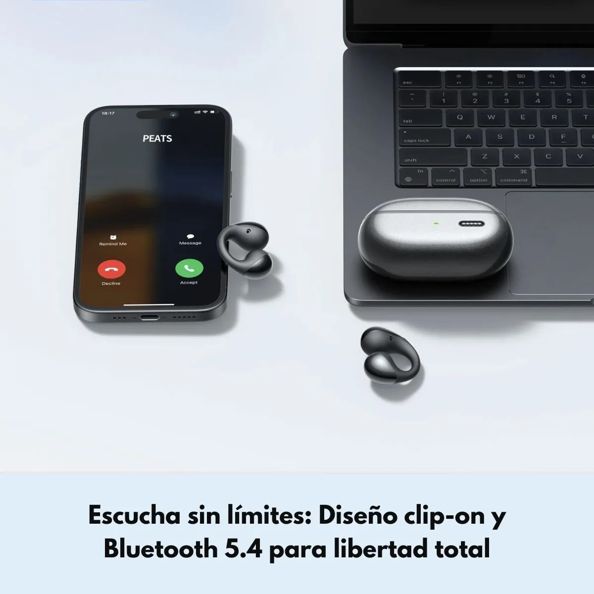 SOUNDPEATS - Audifonos Inalambrico ENC IPX5 SoundPeats PearlClip Pro Negro