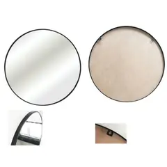 GENERICO - Espejo Plateado redondo metálico 60cm