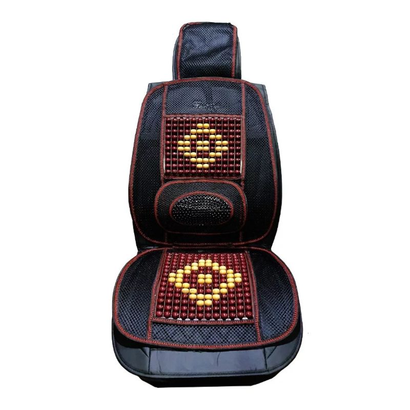GENERICO - Cubre Asiento Respaldo Bolas Madera Bambu Esferas Verano