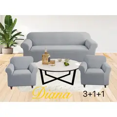 ANGELES DEL HOGAR - FUNDA FUTON ELEGANTE DIANA 3 +1+1 GRIS