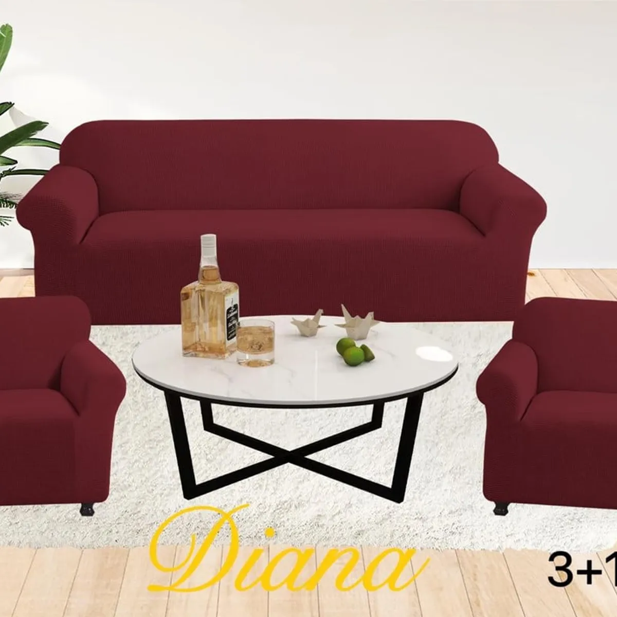 ANGELES DEL HOGAR - FUNDA FUTON ELEGANTE DIANA 3 +1+1  BURDEO