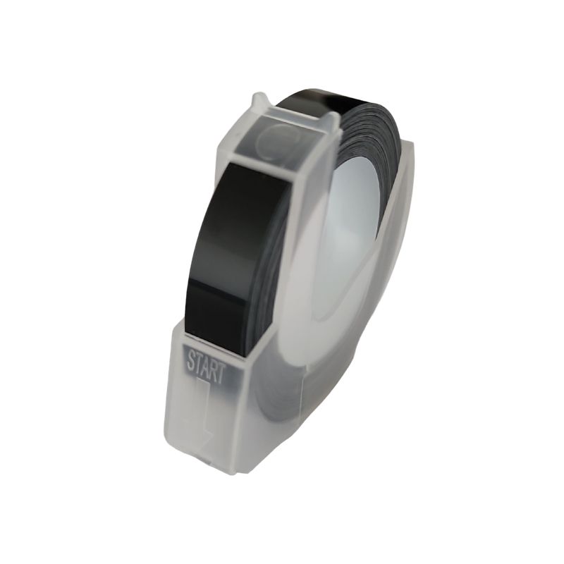 GENERICO - Cinta PVC texto 3D para Etiquetadora DYMO, 9mm x 3m - Negro - S M