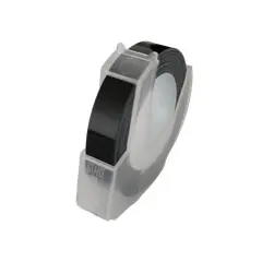 GENERICO - Cinta PVC texto 3D para Etiquetadora DYMO, 9mm x 3m - Negro - S M