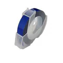GENERICO - Cinta PVC texto 3D para Etiquetadora DYMO, 9mm x 3m - Azul - S M