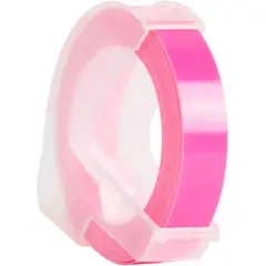 GENERICO - Cinta PVC texto 3D para Etiquetadora DYMO, 9mm x 3m - Rosa - S M