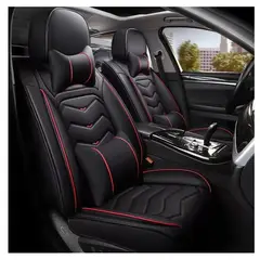 GENERICO - Kit Funda Cubre Asiento Cuero Auto Premium Luxury Almoadilla