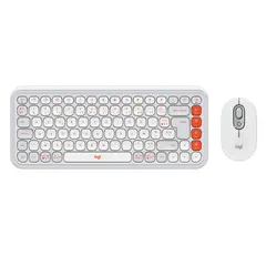 LOGITECH - Combo Teclado + Mouse Inalam Pop Icon Blanco Esp