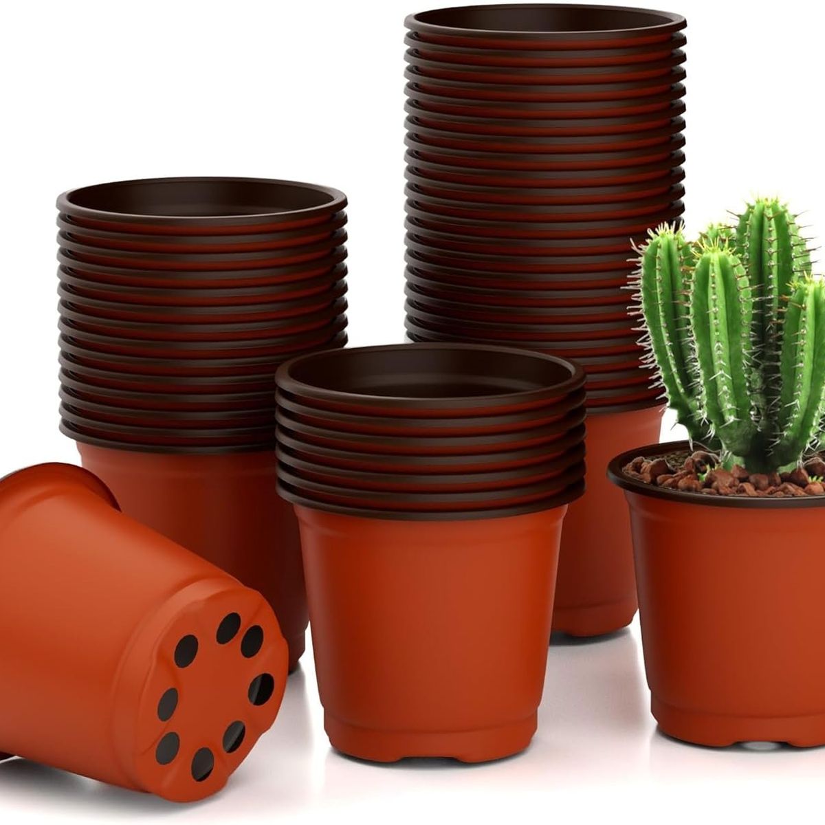 KUANGYE - Pack 80 Maceteros De Plástico 14 cm