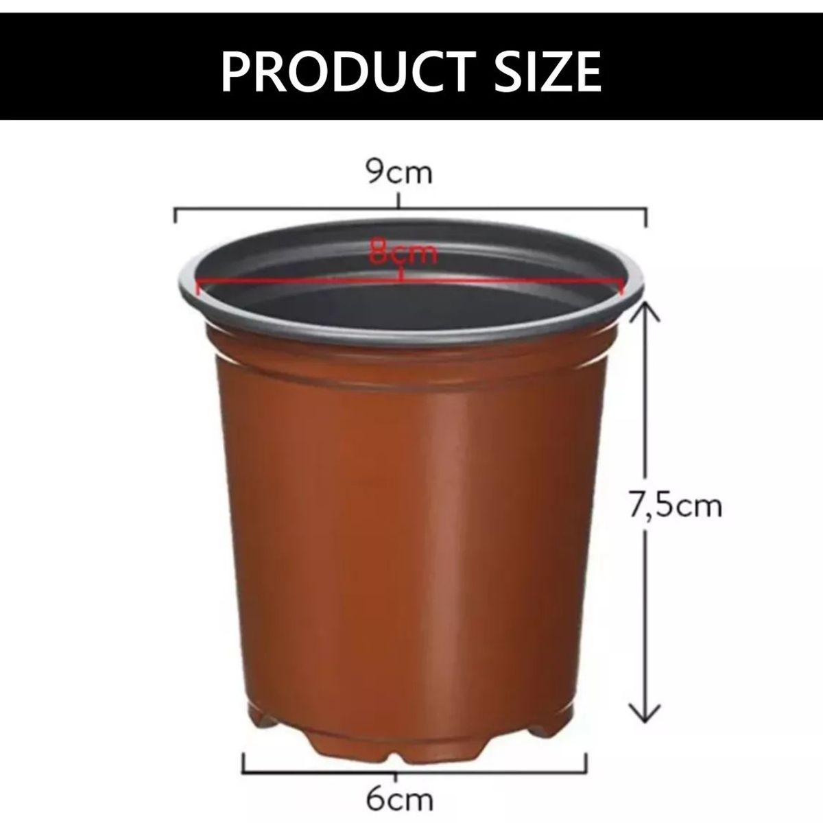 KUANGYE - Pack 135 Maceteros De Plástico 9 cm