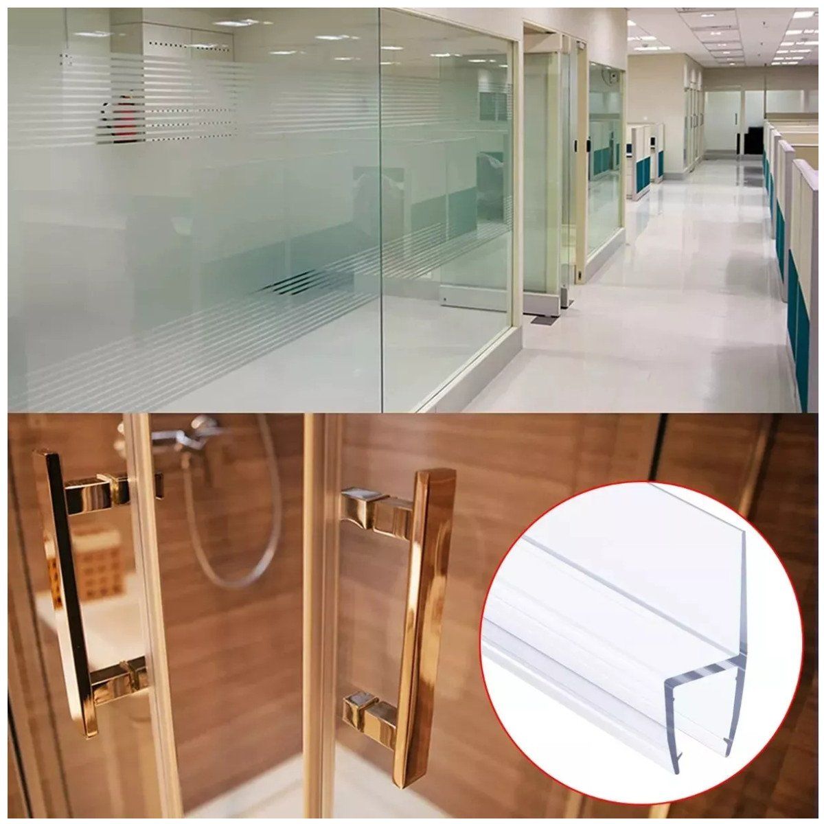 KUANGYE - Tira Sellado Puerta Burlete Cancel De Baño Ducha Impermeable