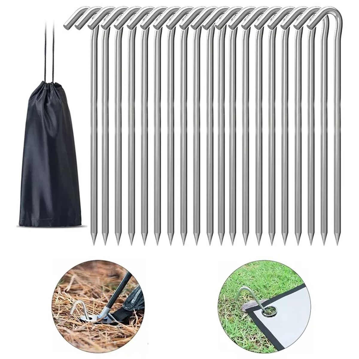 KUANGYE - Estacas Camping Tienda De Campaña 18cm 20 Unidades