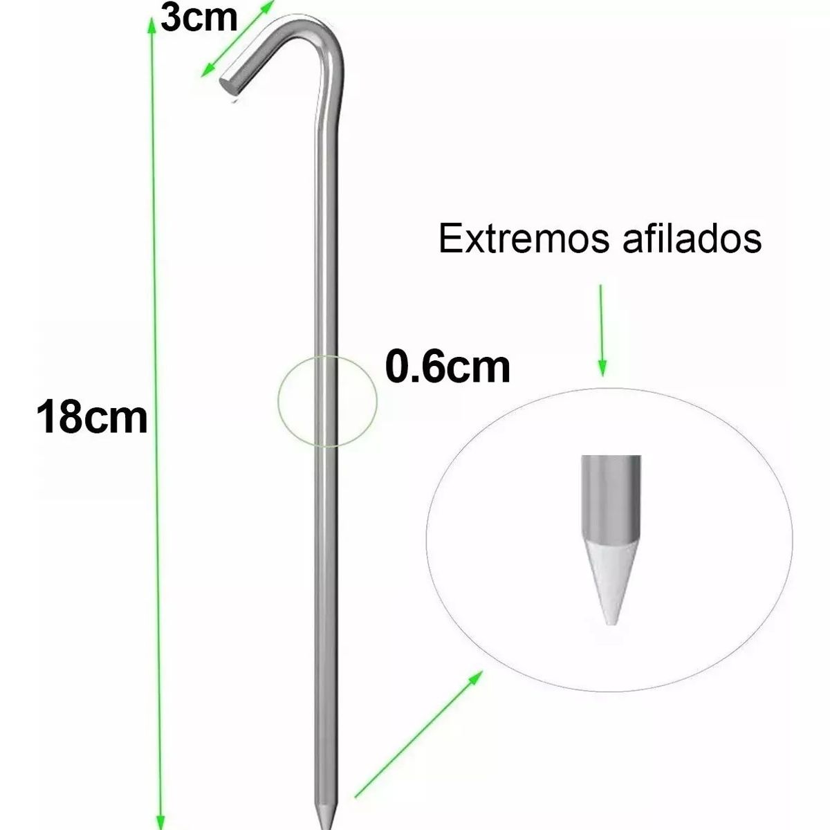 KUANGYE - Estacas Camping Tienda De Campaña 18cm 20 Unidades