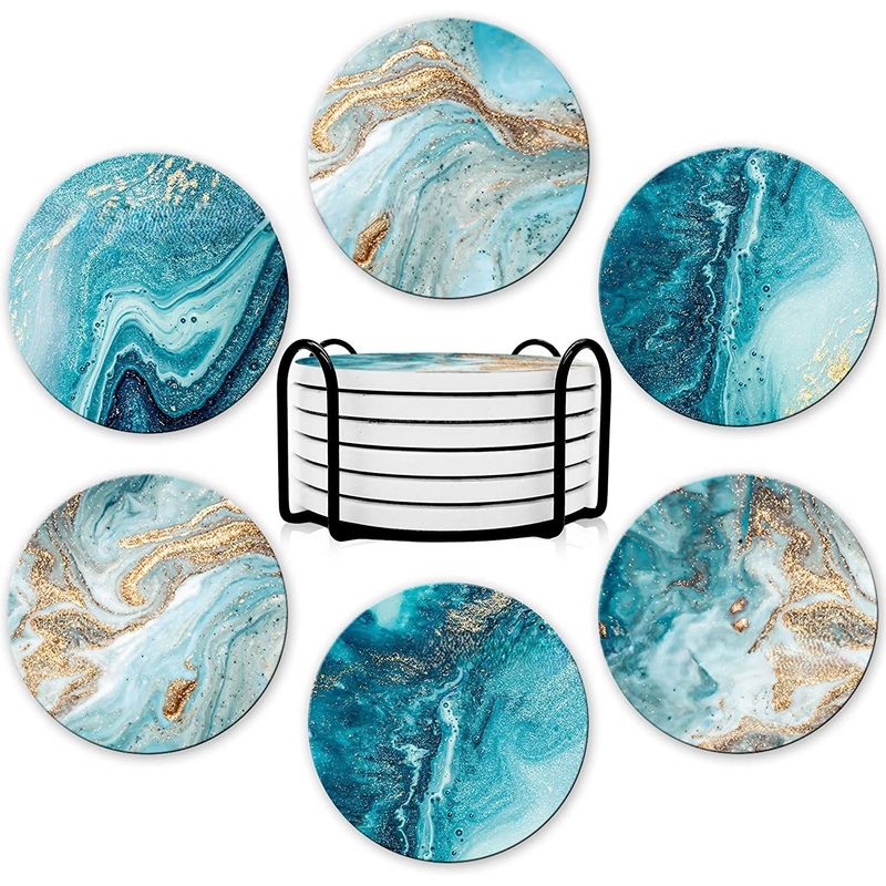 TATEE - Set 6 Posavasos Antimanchas Impermeables Aislamiento térmico