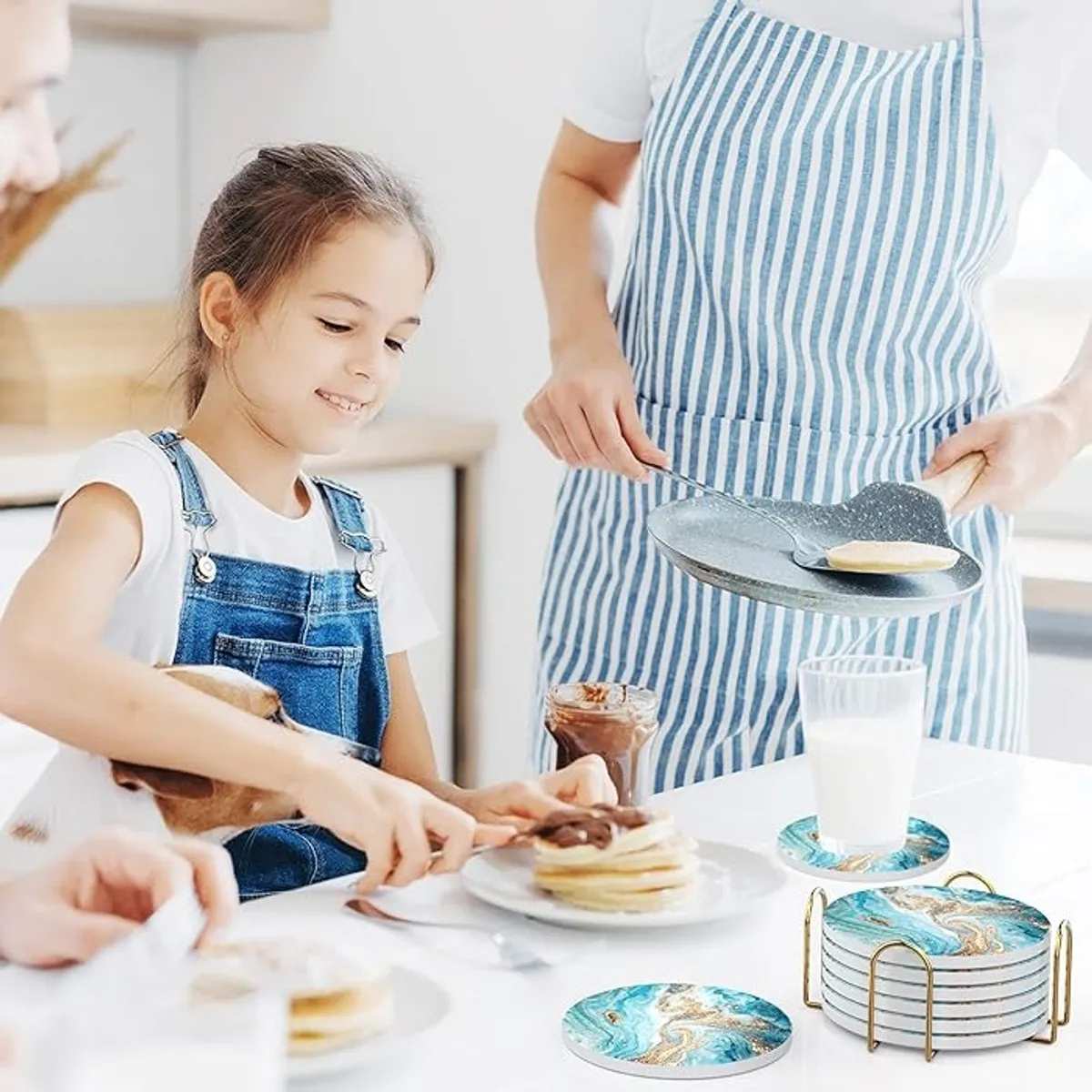 TATEE - Set 6 Posavasos Antimanchas Impermeables Aislamiento térmico