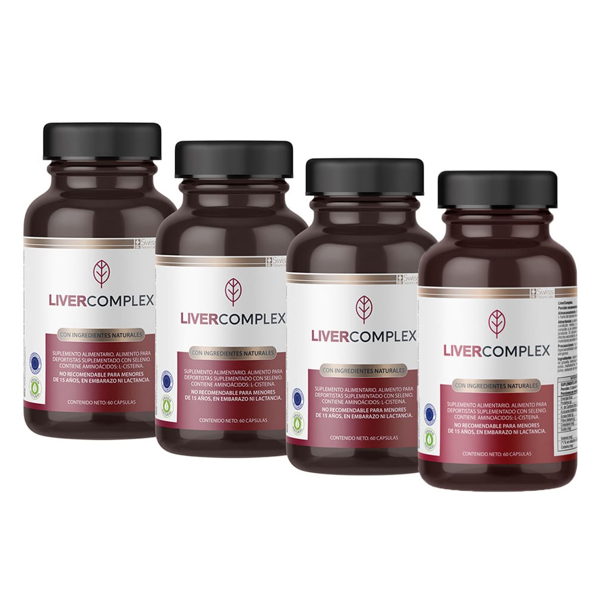 LIVER COMPLEX - Pack  4 Liver Complex Salud Hepatica 240 Capsulas
