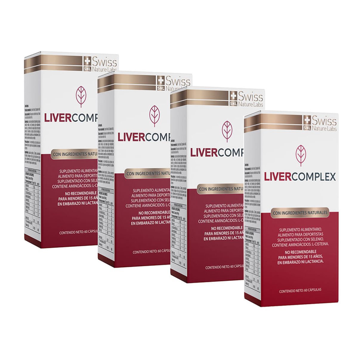 LIVER COMPLEX - Pack  4 Liver Complex Salud Hepatica 240 Capsulas