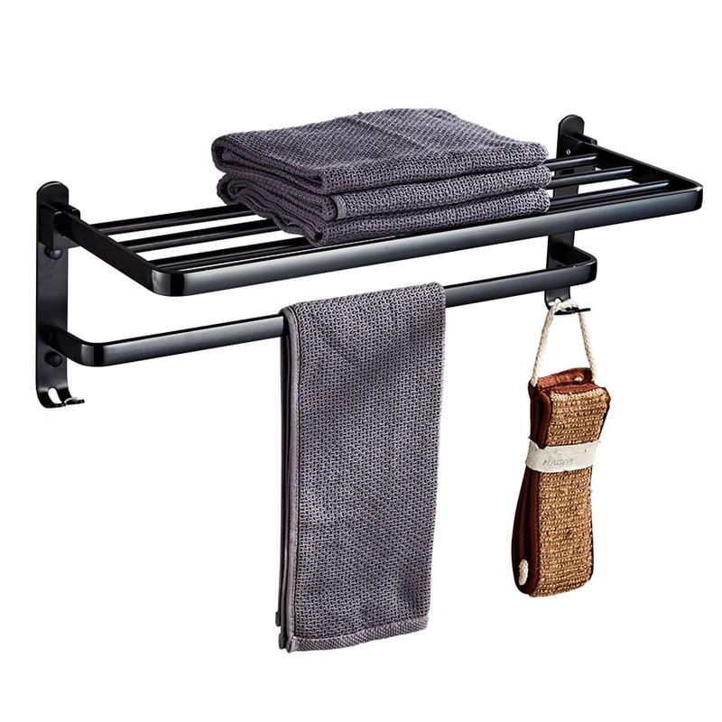 KUANGYE - Soporte Plegable De Pared Para Toallas Aluminio Con Gancho