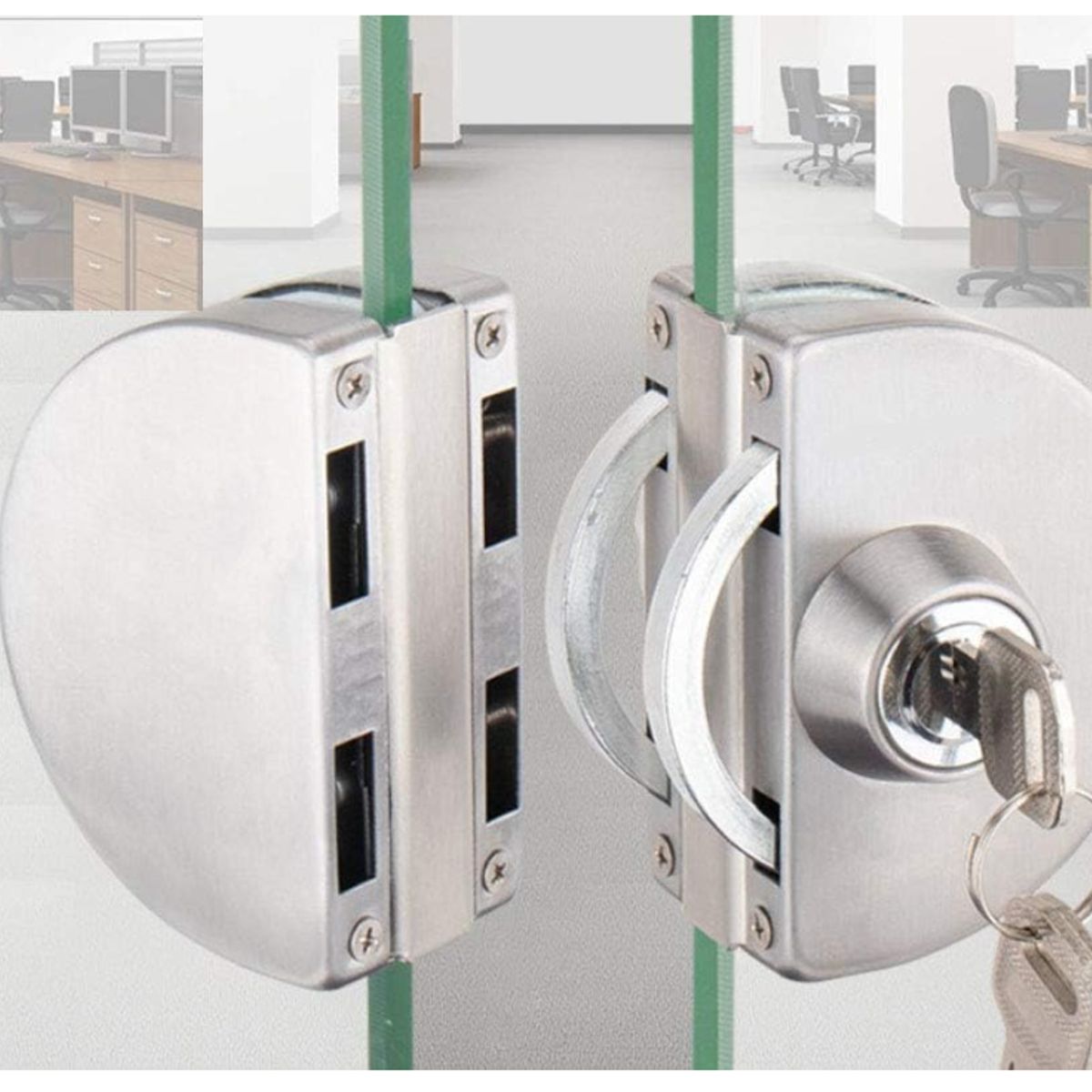 KUANGYE - Cerradura Chapa De Perilla Para Puertas De Vidrio 10mm a 12mm