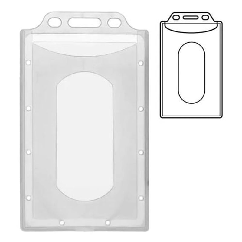 KUANGYE - Pack 50 Pcs Porta Credencial Plastico Transparente Rigido