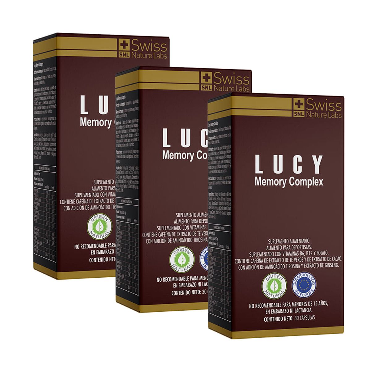 LUCY MEMORY - Pack 3 Suplemento Alimenticio Lucy Memory para Memoria y Enfoque