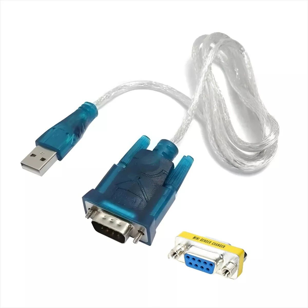 KUANGYE - Cable Adaptador Usb A Serial Rs232 O Db9 + Cambio De Género