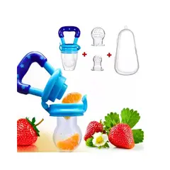 GENERICO - Chupete Mordedor Alimetario De Frutas Bebes+2 Repuestos Azul