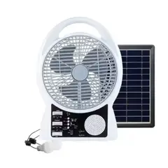 GENERICO - Ventilador Portatil Panel Solar + 2 Ampolletas 8029