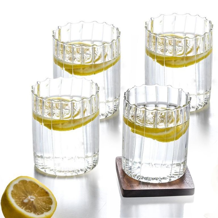 Set de 4 vasos de vidrio Vertical Chic de 350 ml