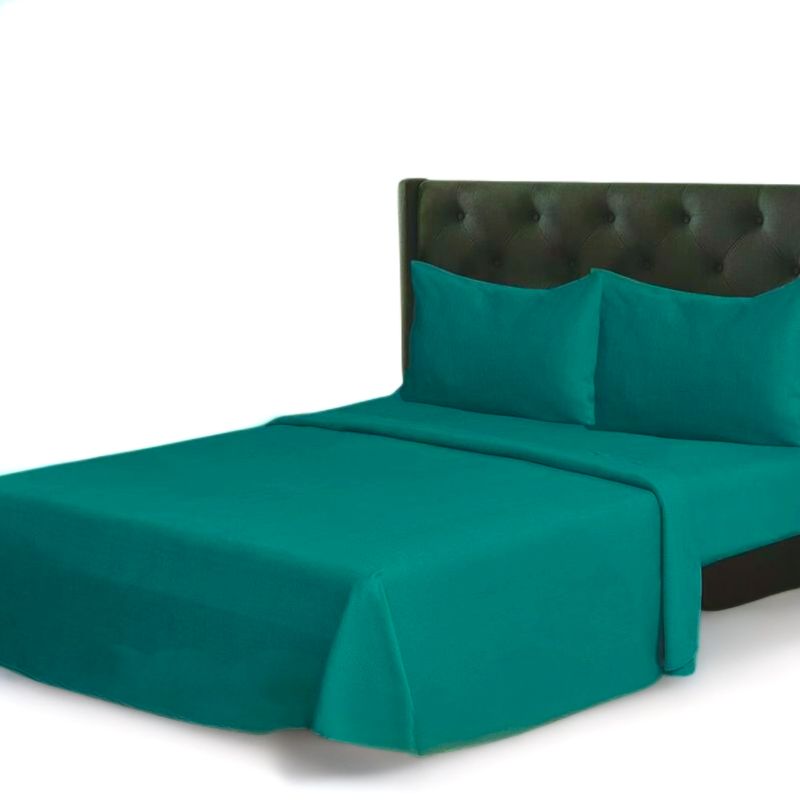 GENERICO - Set De Sabanas Termicas Polar Mas Funda 2 Plazas Turquesa