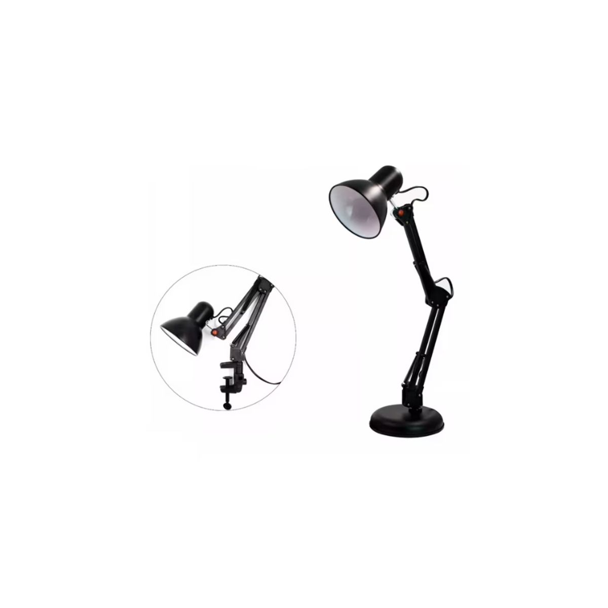 GENERICO - Lampara de mesa Brazo Flexible Ajustable con base bombilla E27