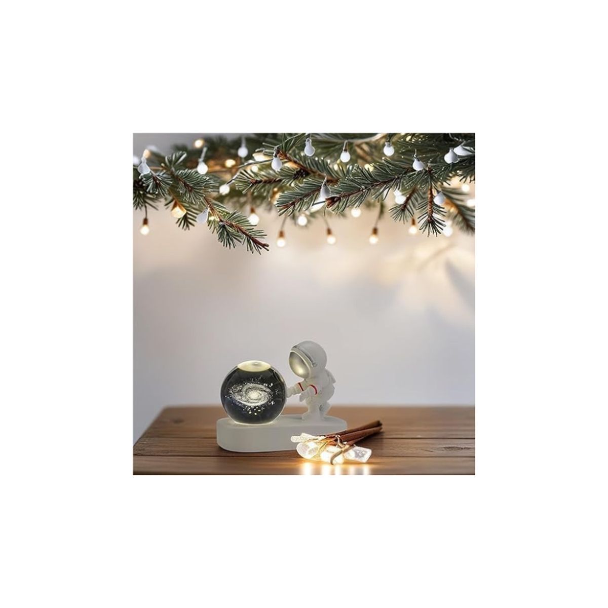 GENERICO - Lampara de mesa astronauta de cristal 6cm 3D luz led