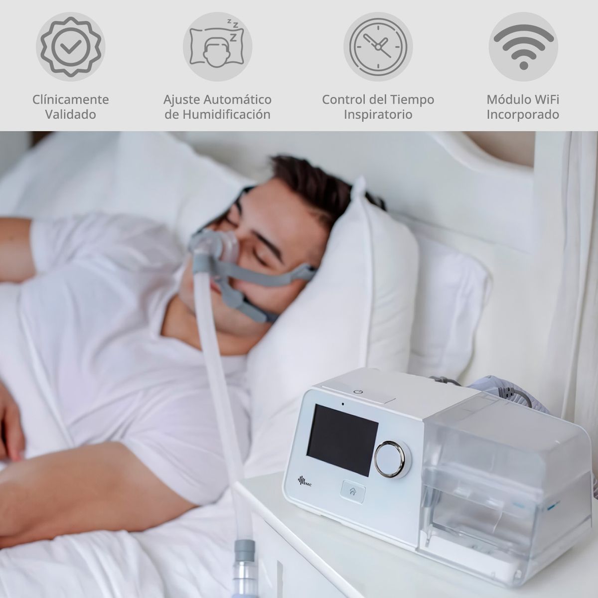 BMC - Maquina Bipap CPAP BMC Con WiFi Anti Ronquidos Pacientes de Apnea