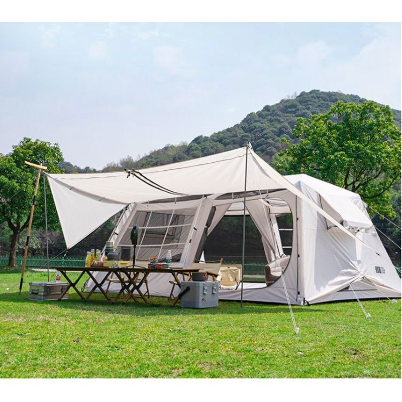 HOMER OUTDOOR - Carpa 14 Personas Techo Largo Color Marronclaro Homeroutdoor