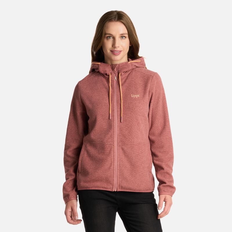 LIPPI - Polar Mujer Stripes Nano-F Full Zip Hoody Rosa Lippi