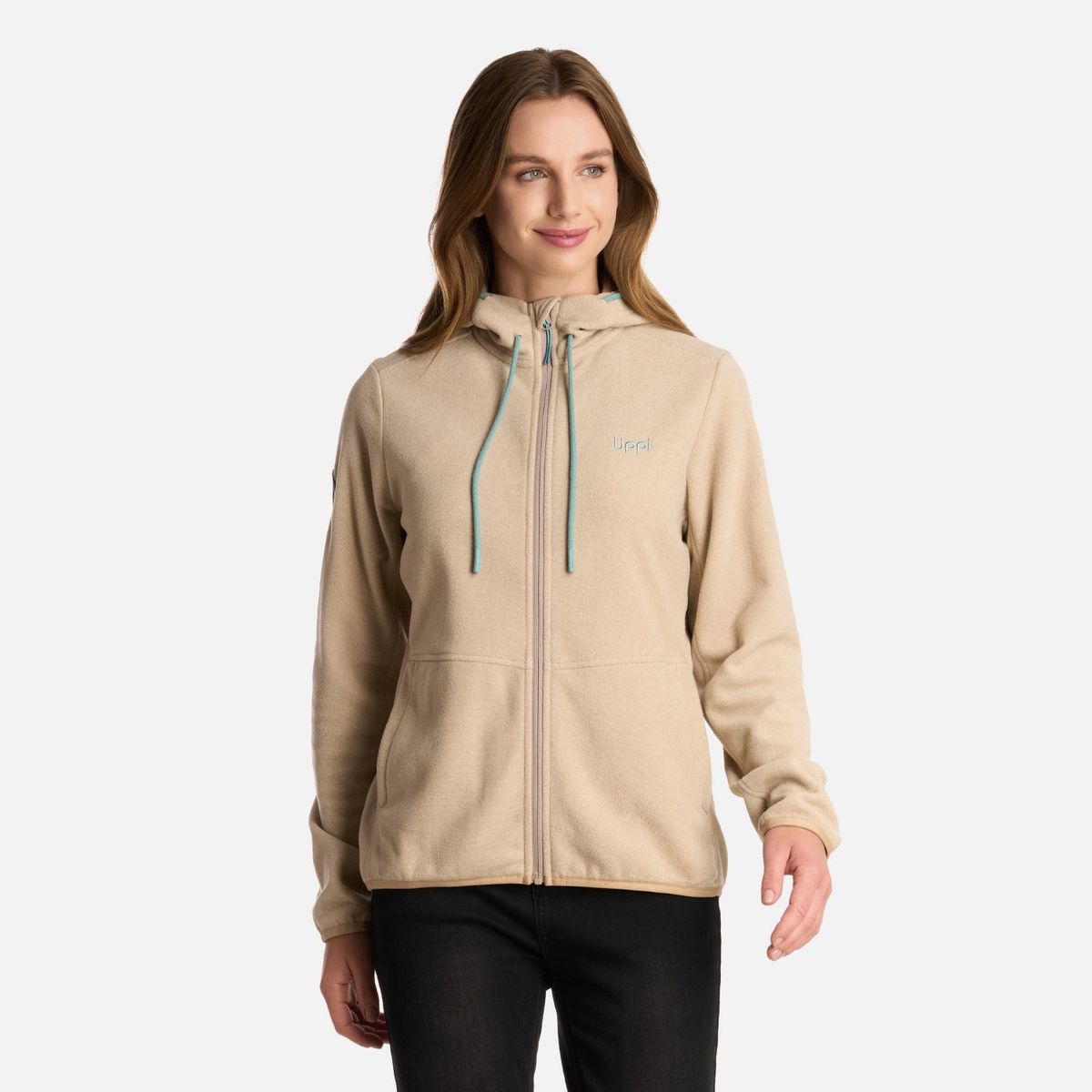 LIPPI - Polar Mujer Stripes Nano-F Full Zip Hoody Crudo Lippi