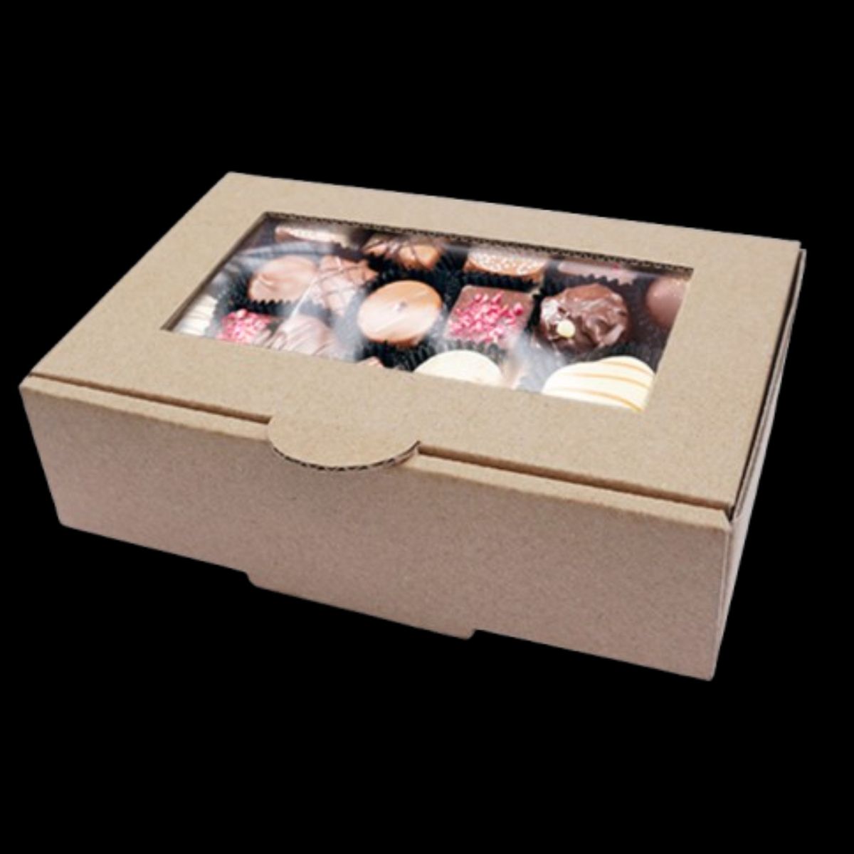 GENERICO - Pack 5 Caja XS Carton Mcorr Ventana 14,2x9,4x3,8cm